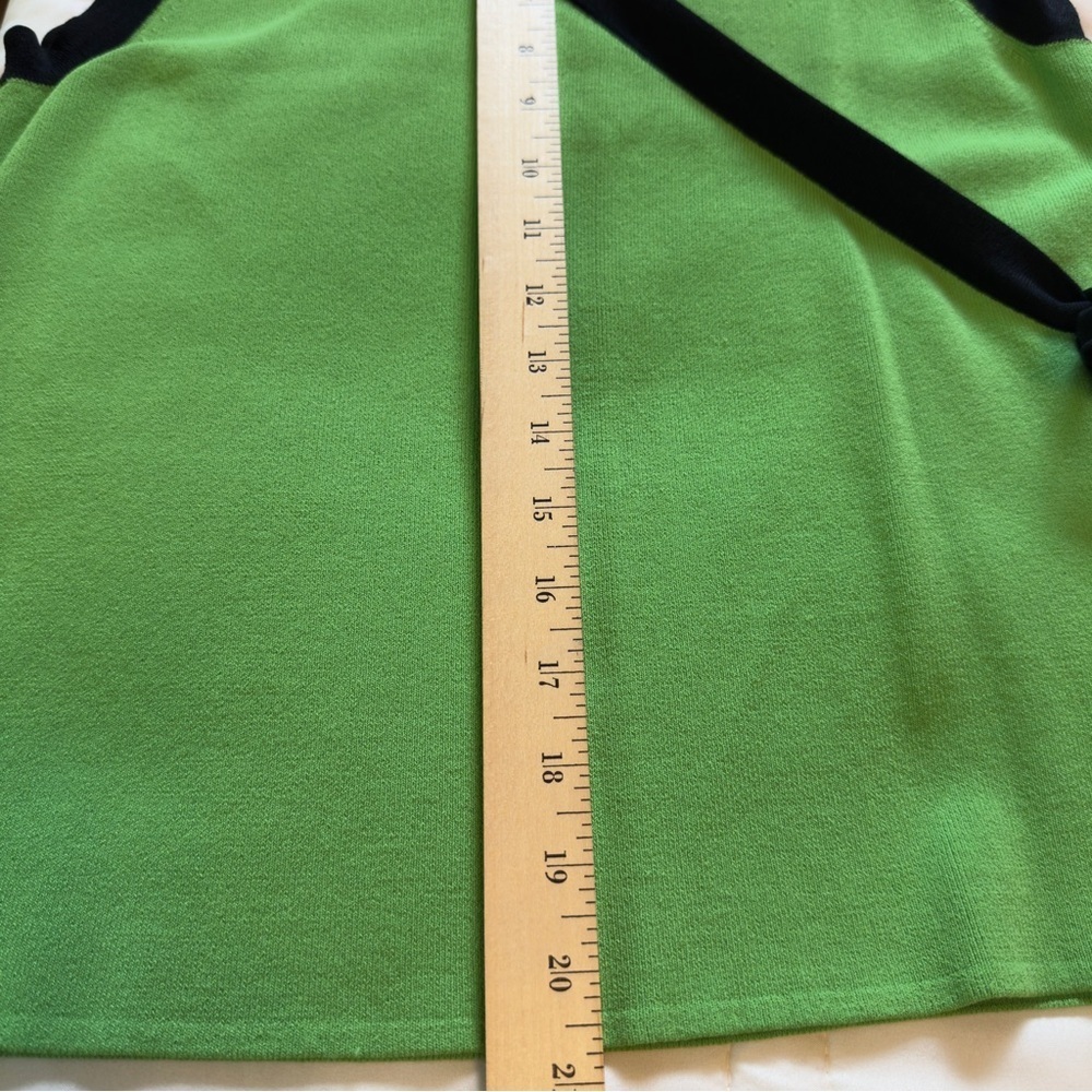 Spenser Jeremy Green Cap Sleeve Tank Blouse With Black Trim and Tie Sz L - Picture 12 of 16